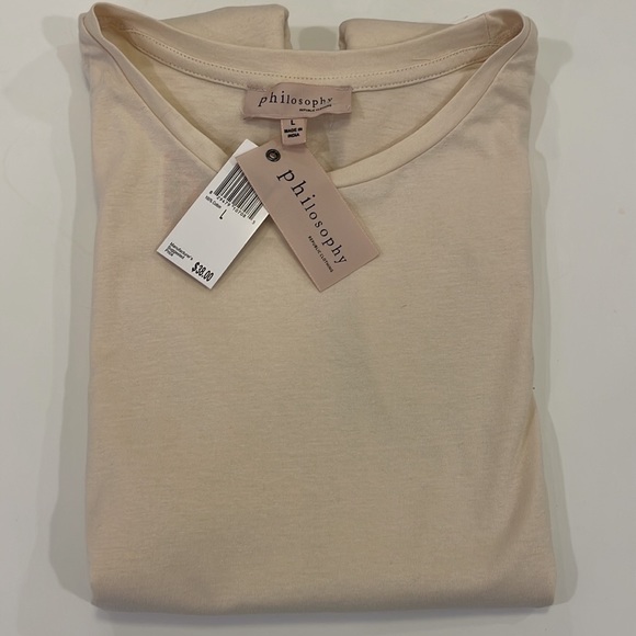 PHILOSOPHY cream muscle / tank t- shirt size L - Picture 4 of 8